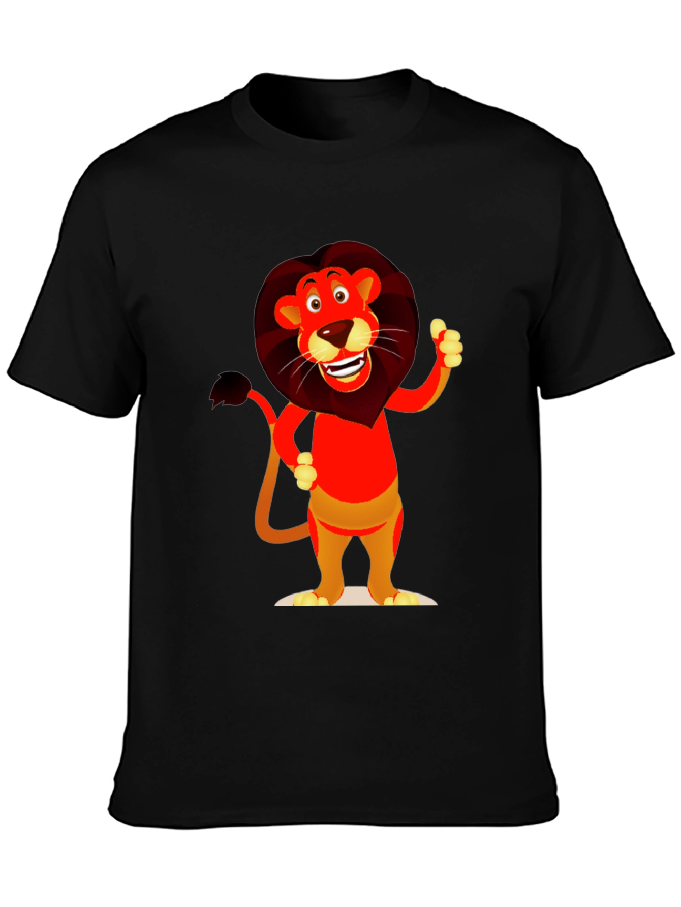 Cartoon Lion Graphic T-Shirt - Soft Cotton Blend