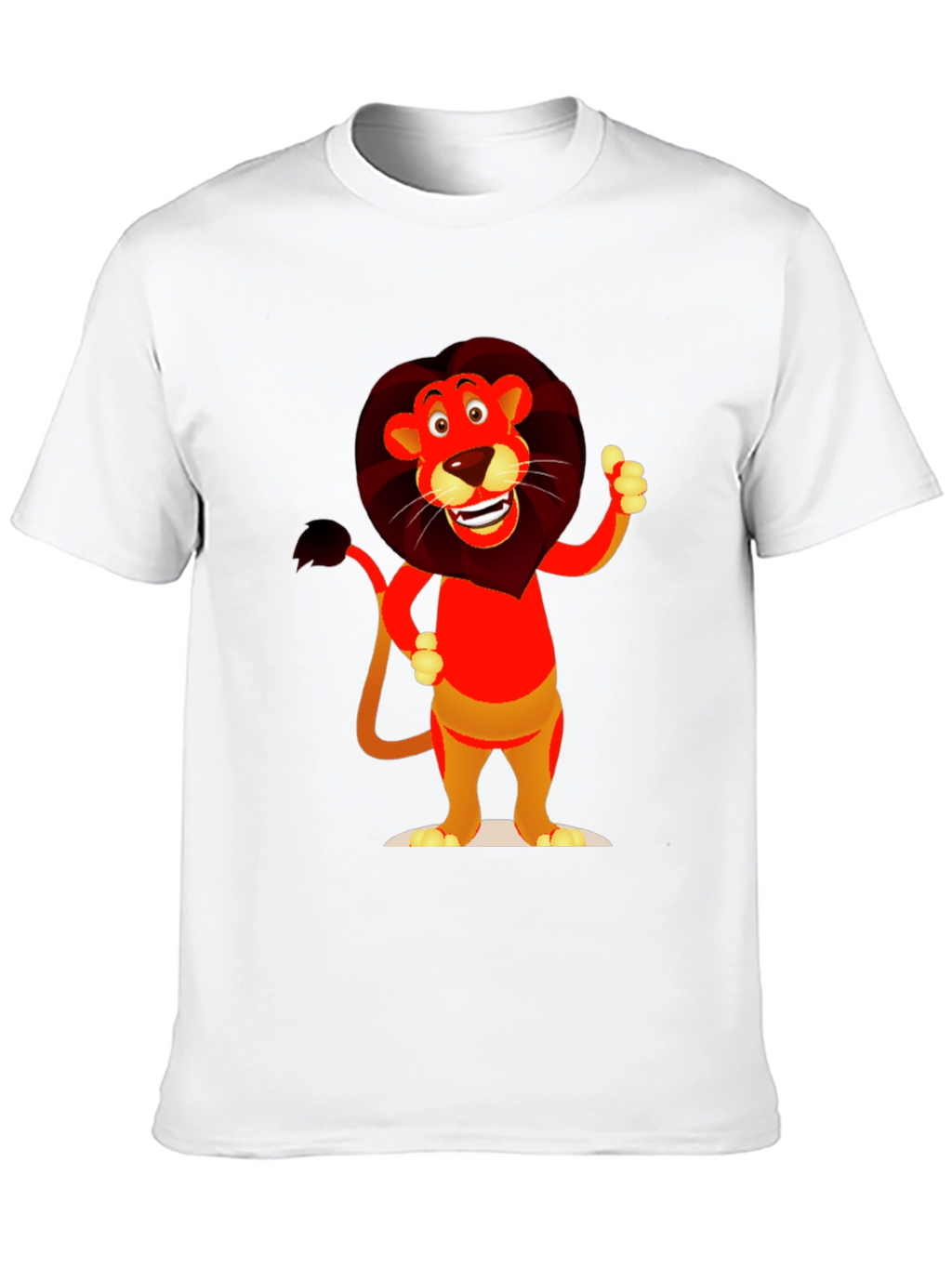Cartoon Lion Graphic T-Shirt - Soft Cotton Blend
