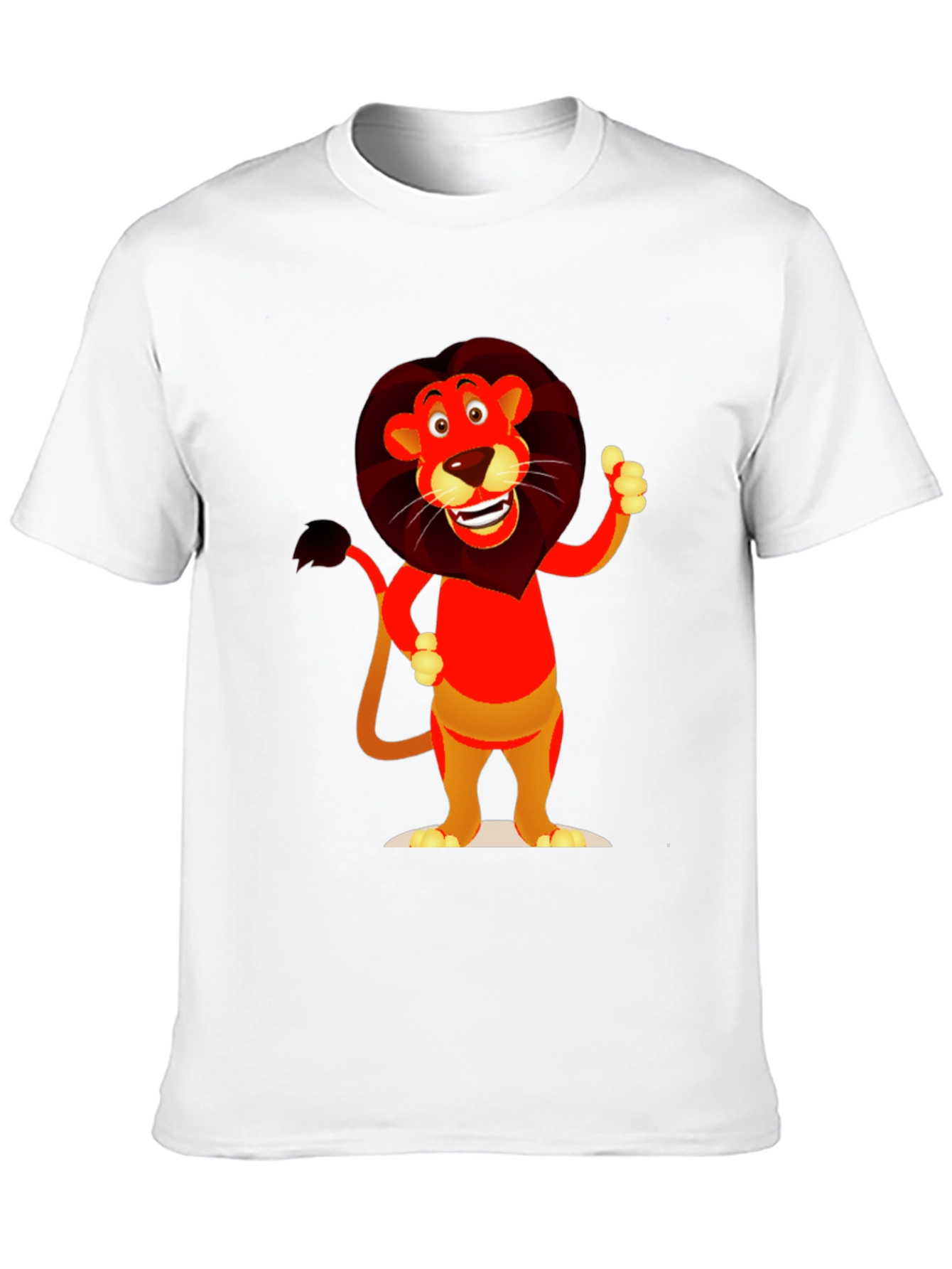 Cartoon Lion Graphic T-Shirt - Soft Cotton Blend