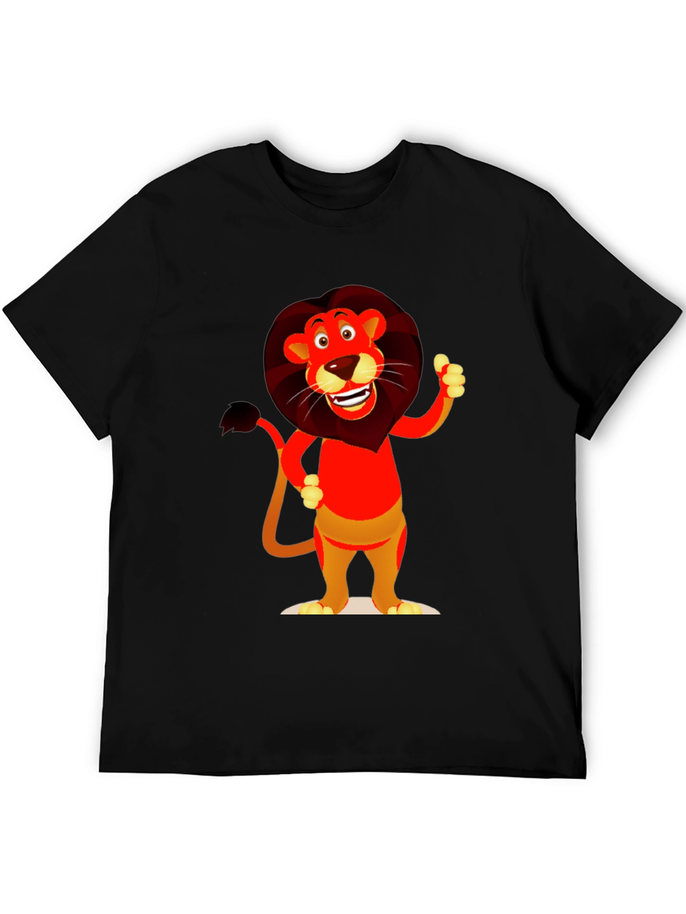 Cartoon Lion Graphic T-Shirt - Soft Cotton Blend