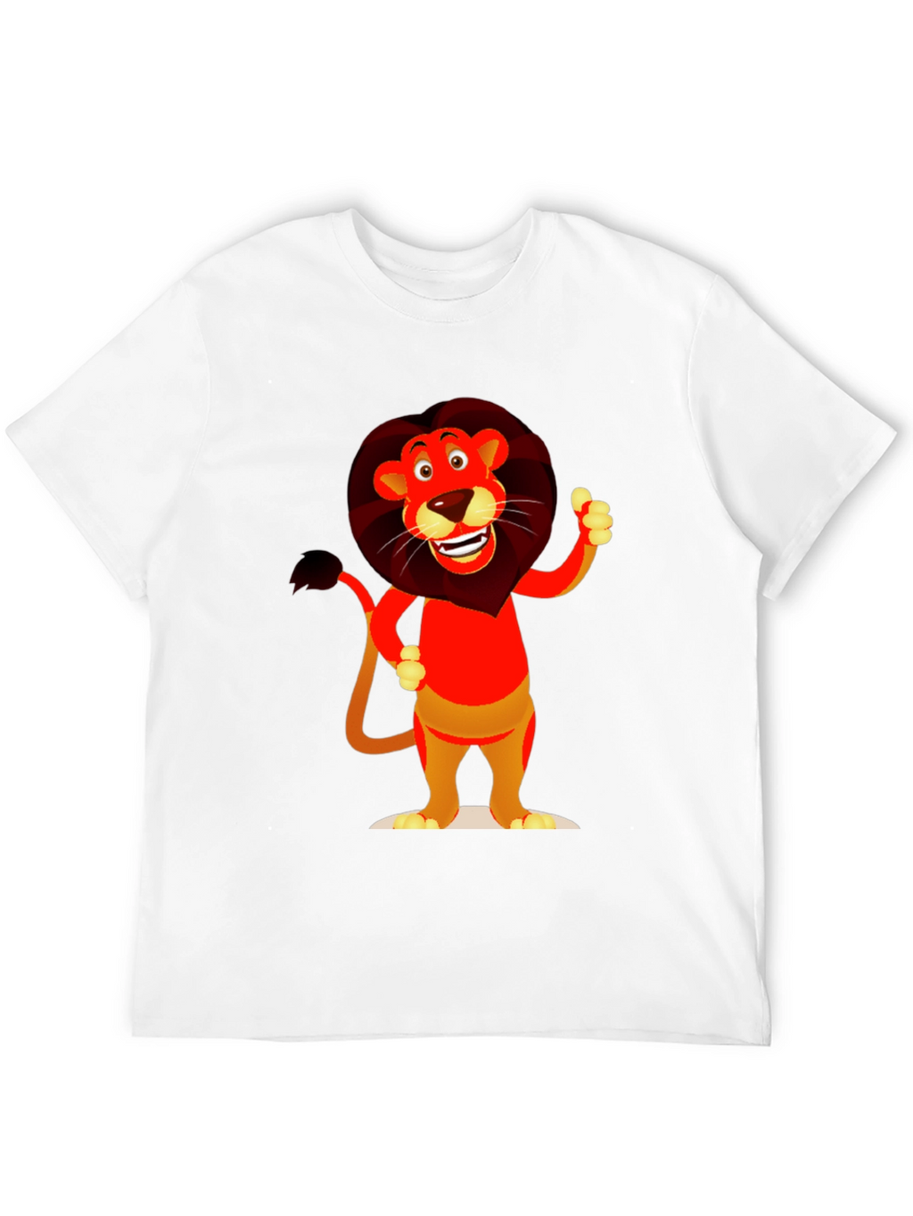 Cartoon Lion Graphic T-Shirt - Soft Cotton Blend