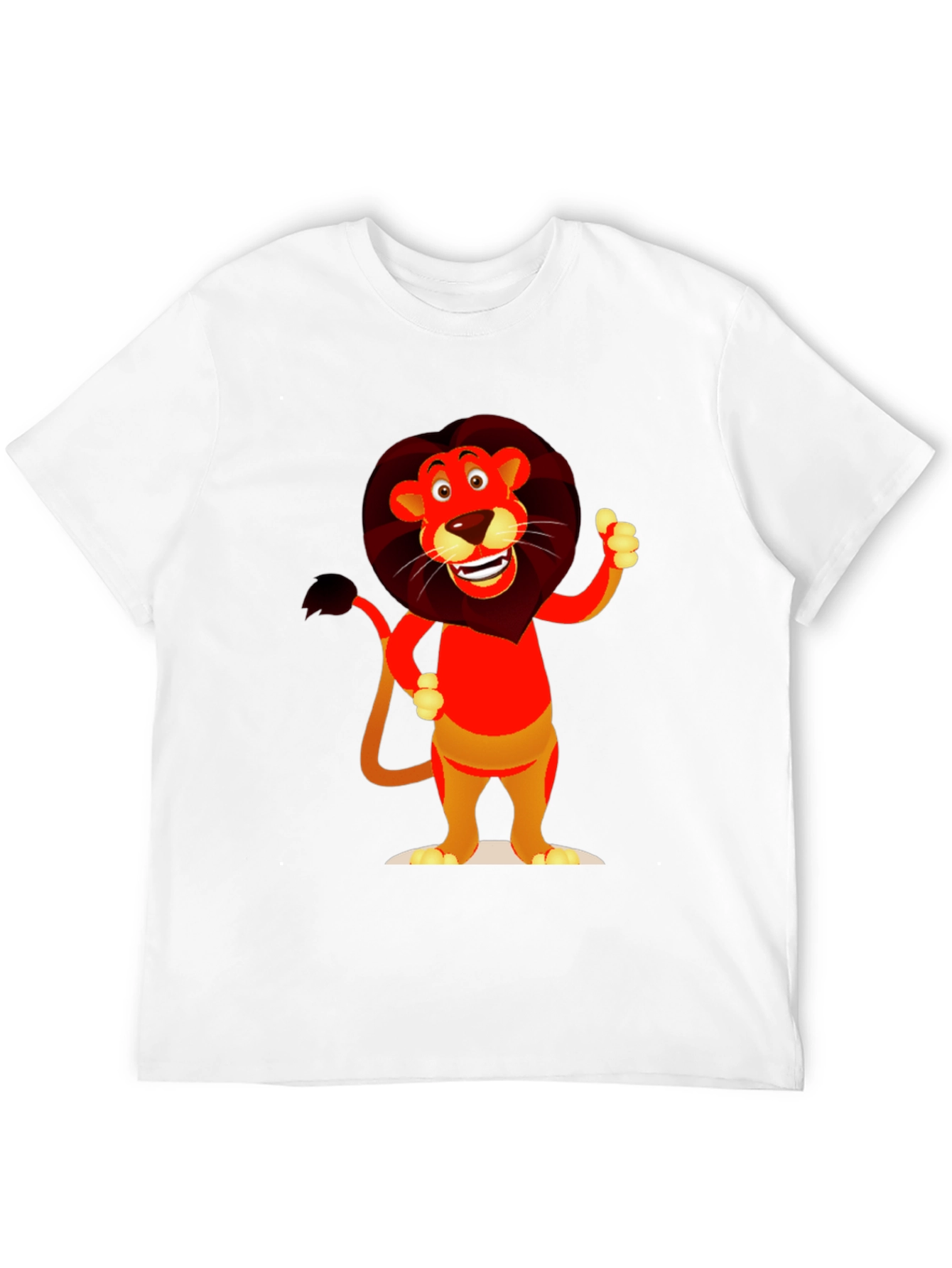 Cartoon Lion Graphic T-Shirt - Soft Cotton Blend