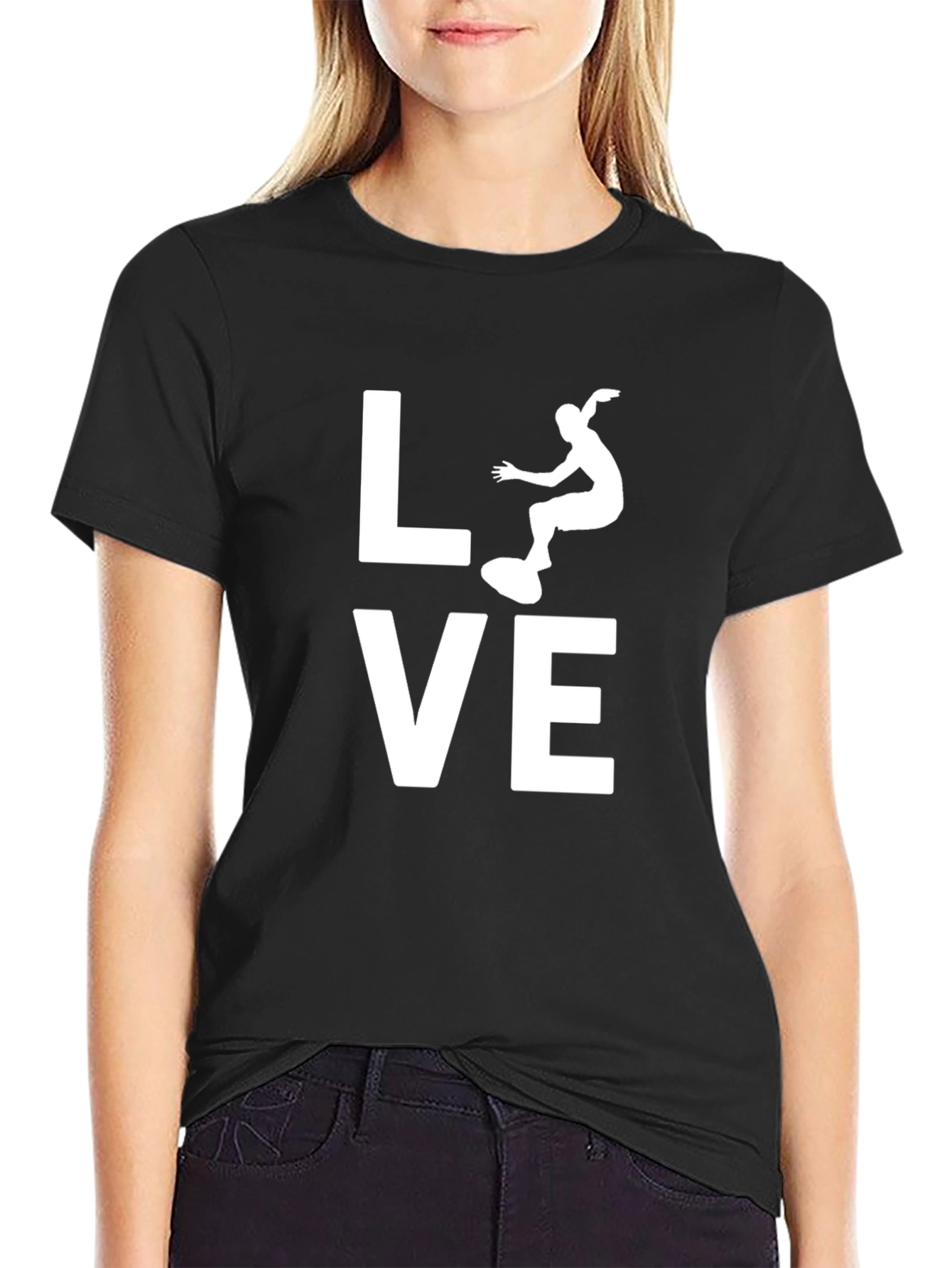 Skateboarding LOVE Graphic T-Shirt - Black Cotton Tee