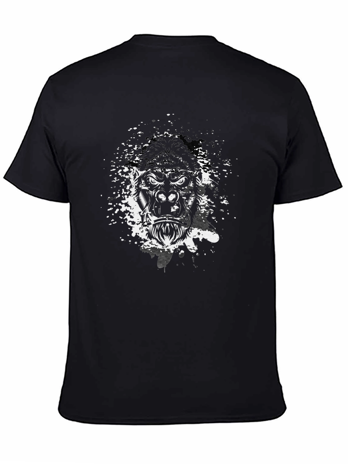 Mens Black Gorilla Graphic Tee