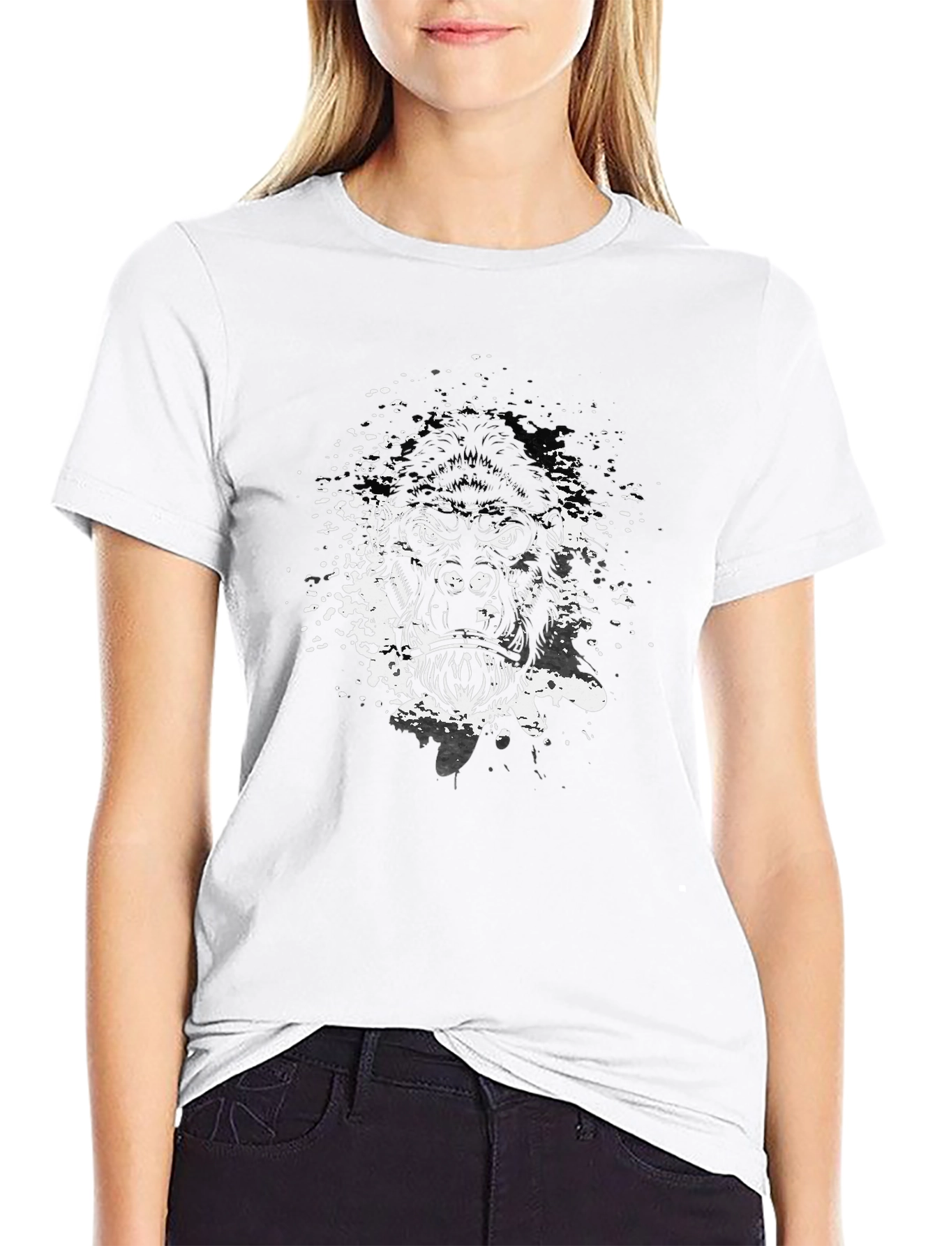 Mens Black Gorilla Graphic Tee