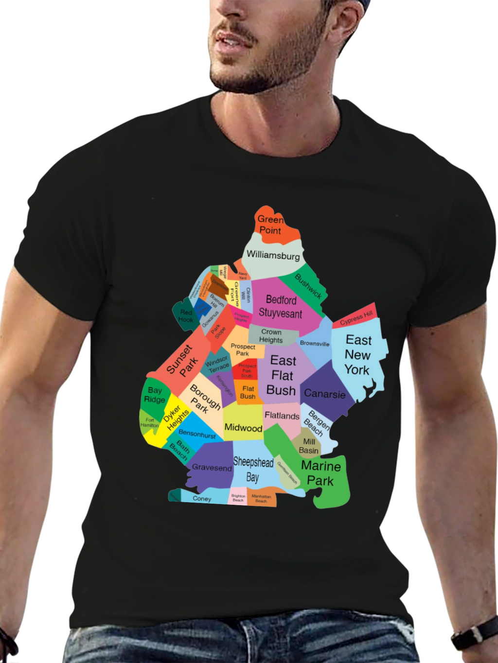 Brooklyn Neighborhoods Map T-Shirt