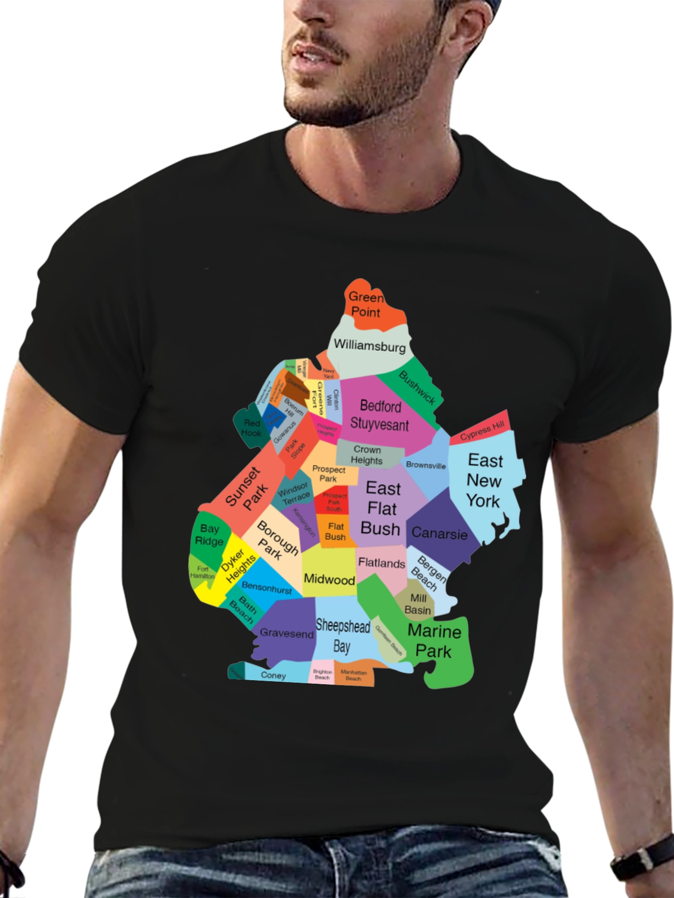 Brooklyn Neighborhoods Map T-Shirt