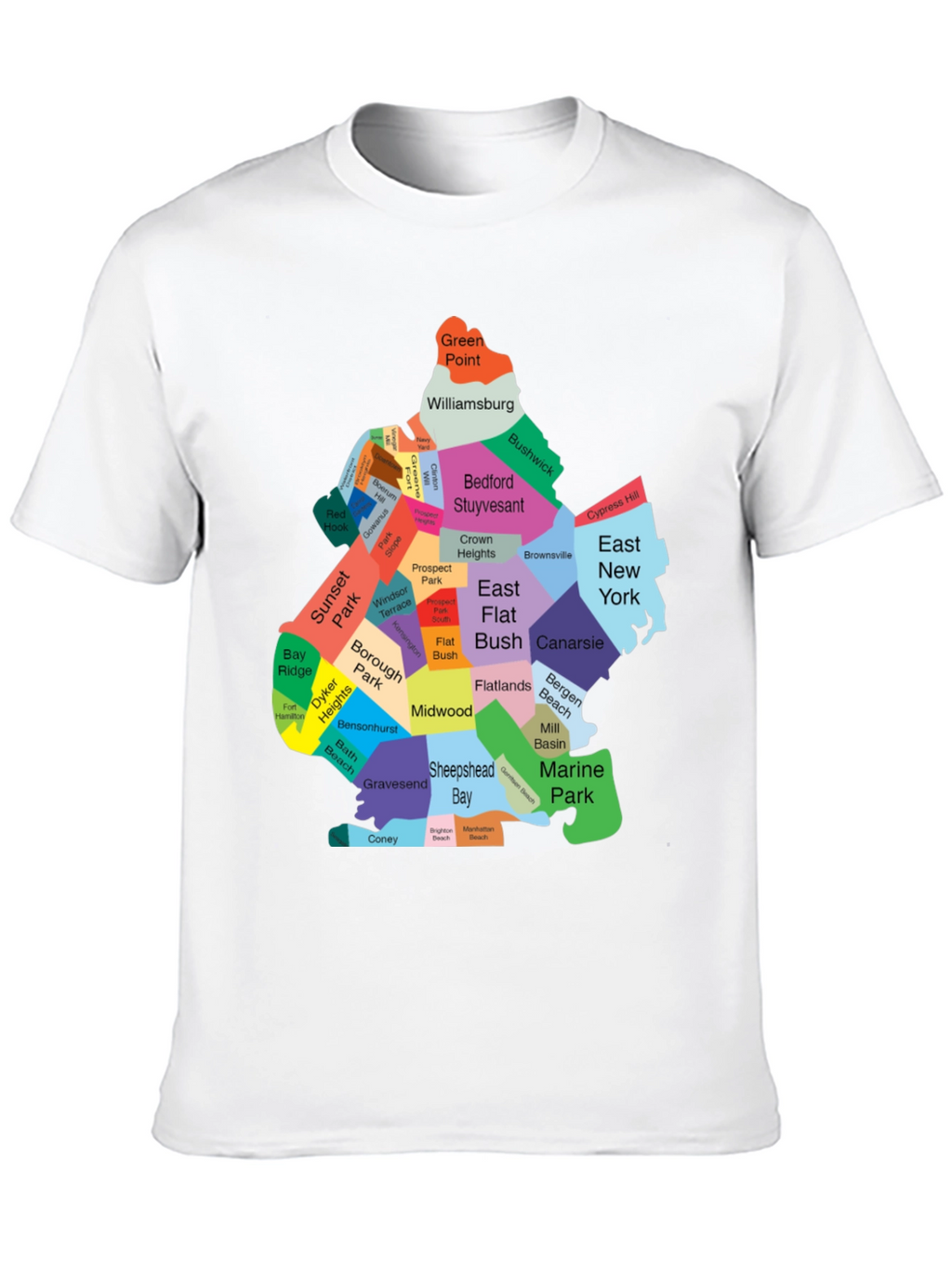 Brooklyn Neighborhoods Map T-Shirt