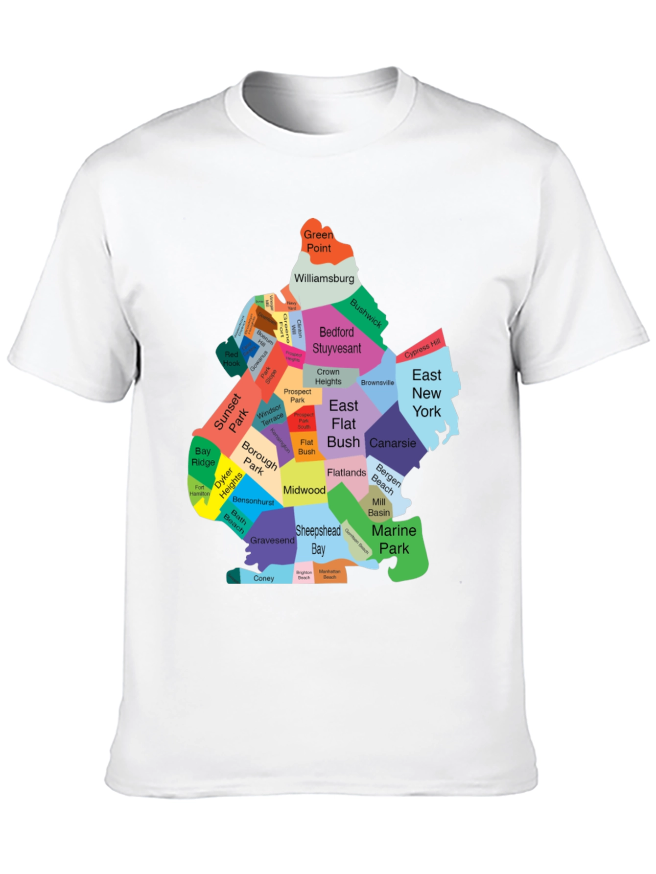 Brooklyn Neighborhoods Map T-Shirt