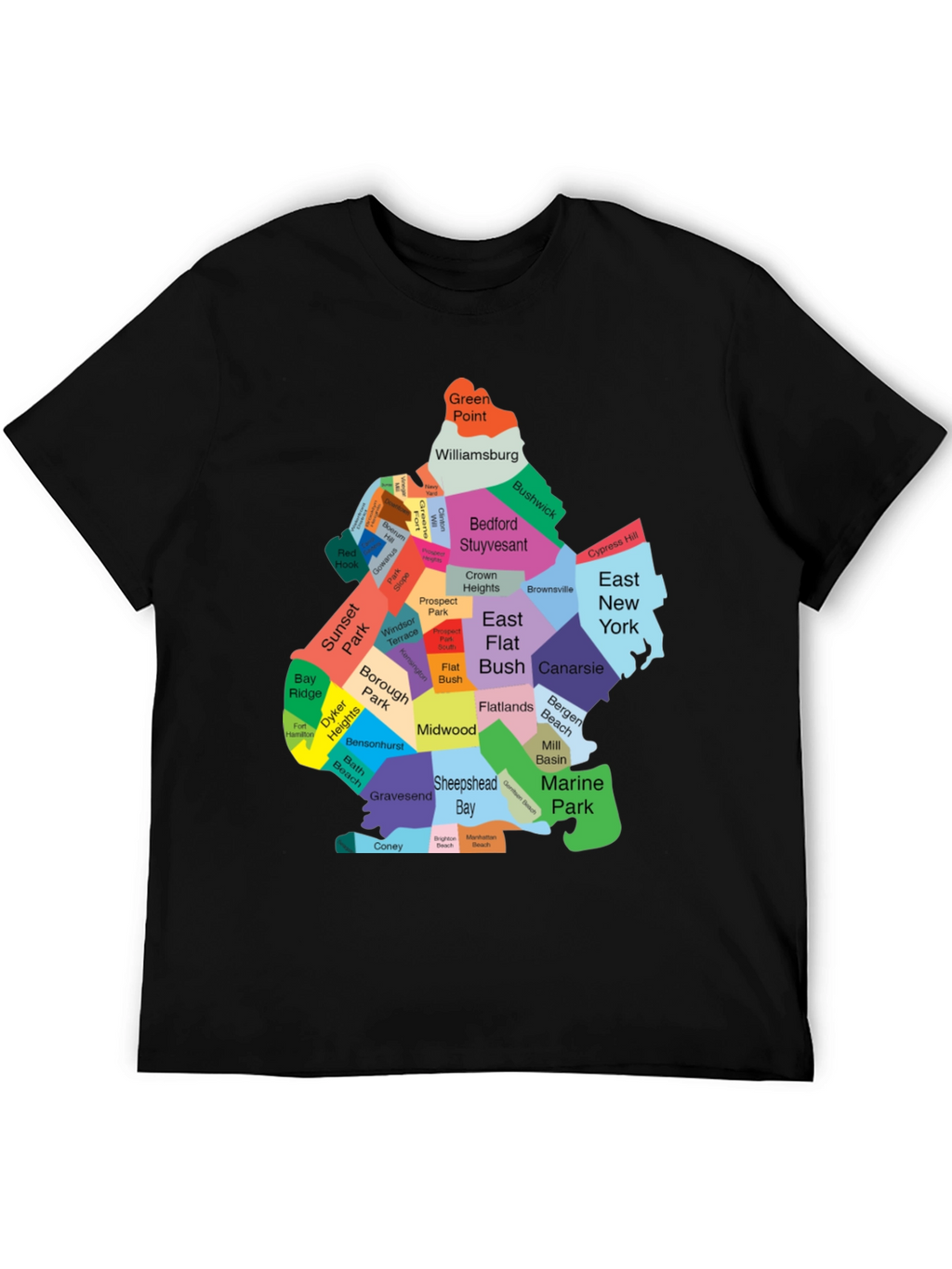 Brooklyn Neighborhoods Map T-Shirt