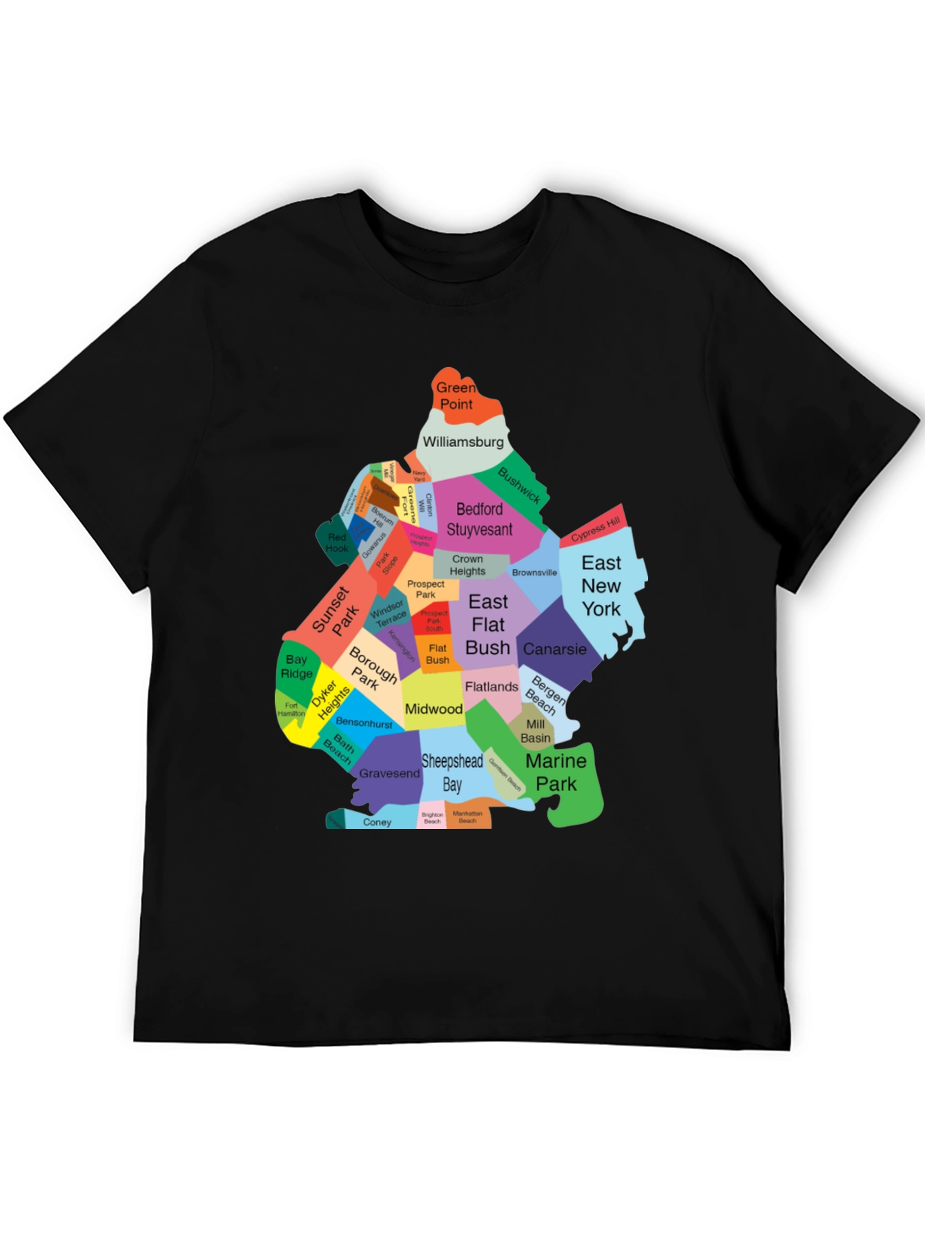 Brooklyn Neighborhoods Map T-Shirt