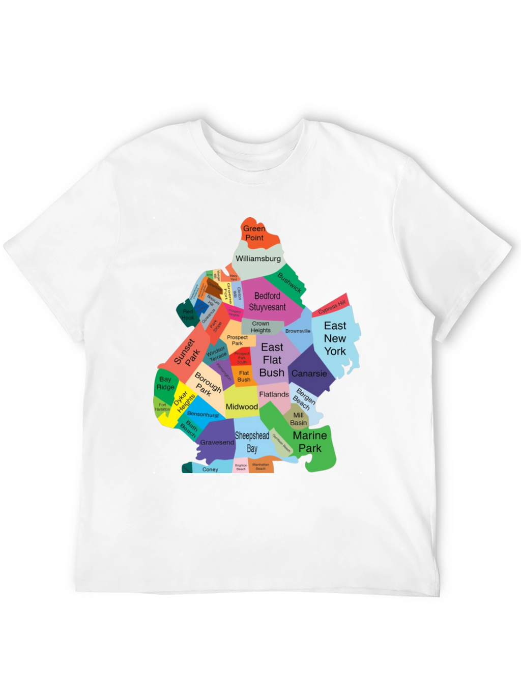 Brooklyn Neighborhoods Map T-Shirt