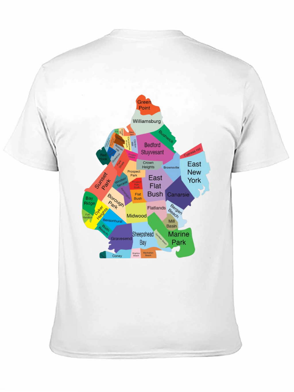 Brooklyn Neighborhoods Map T-Shirt