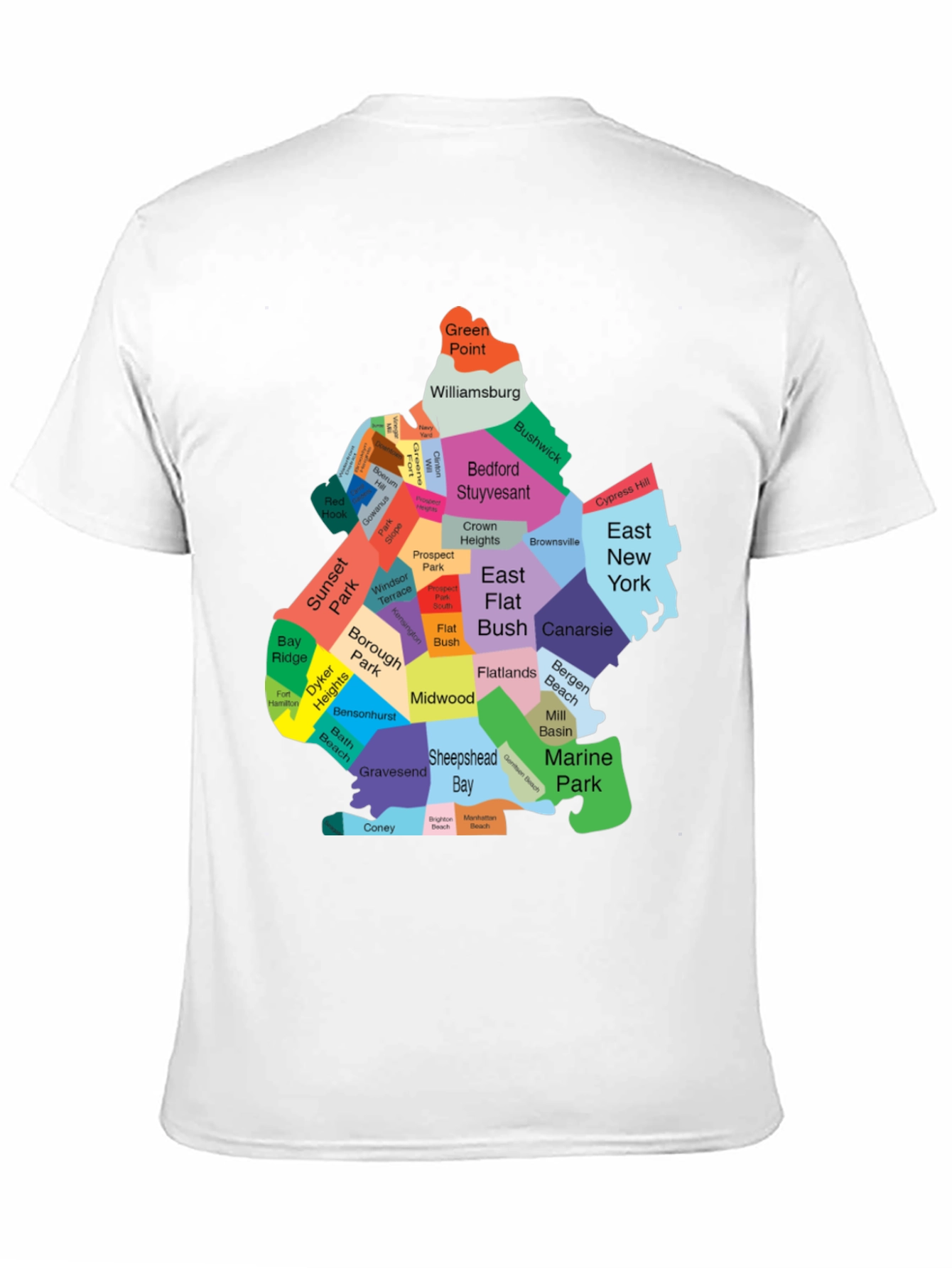 Brooklyn Neighborhoods Map T-Shirt