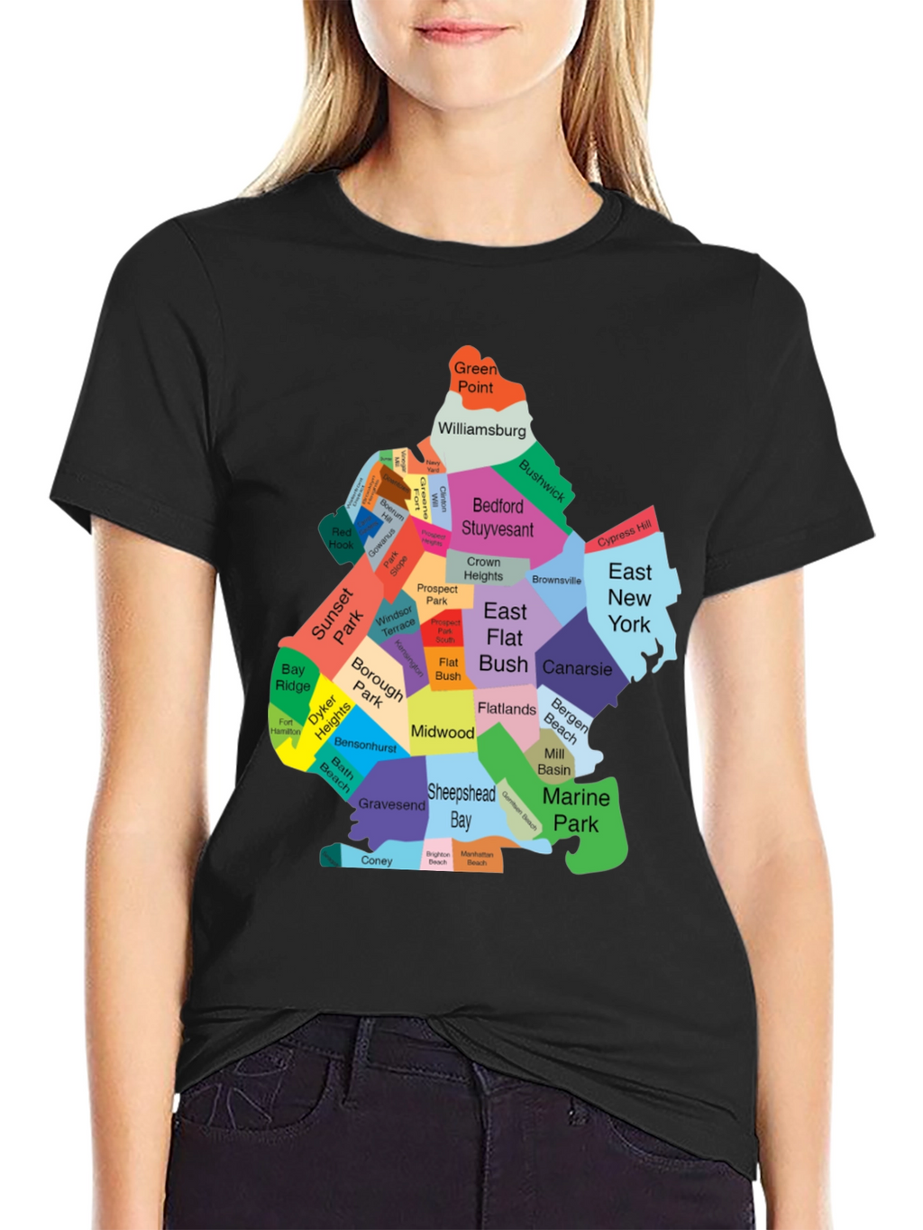 Brooklyn Neighborhoods Map T-Shirt