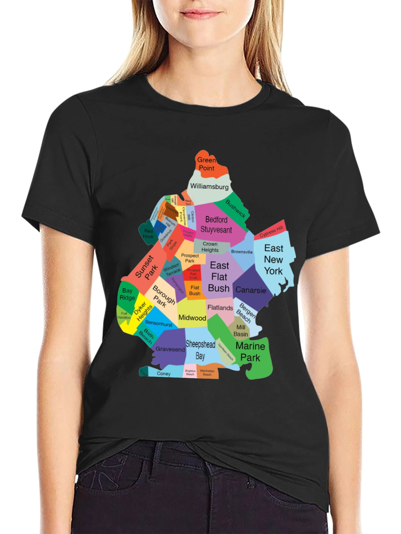 Brooklyn Neighborhoods Map T-Shirt