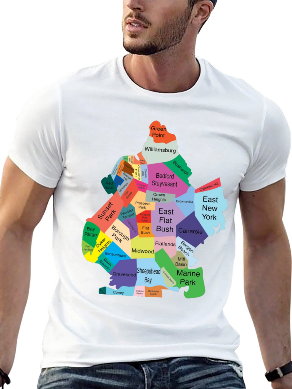 Brooklyn Neighborhoods Map T-Shirt