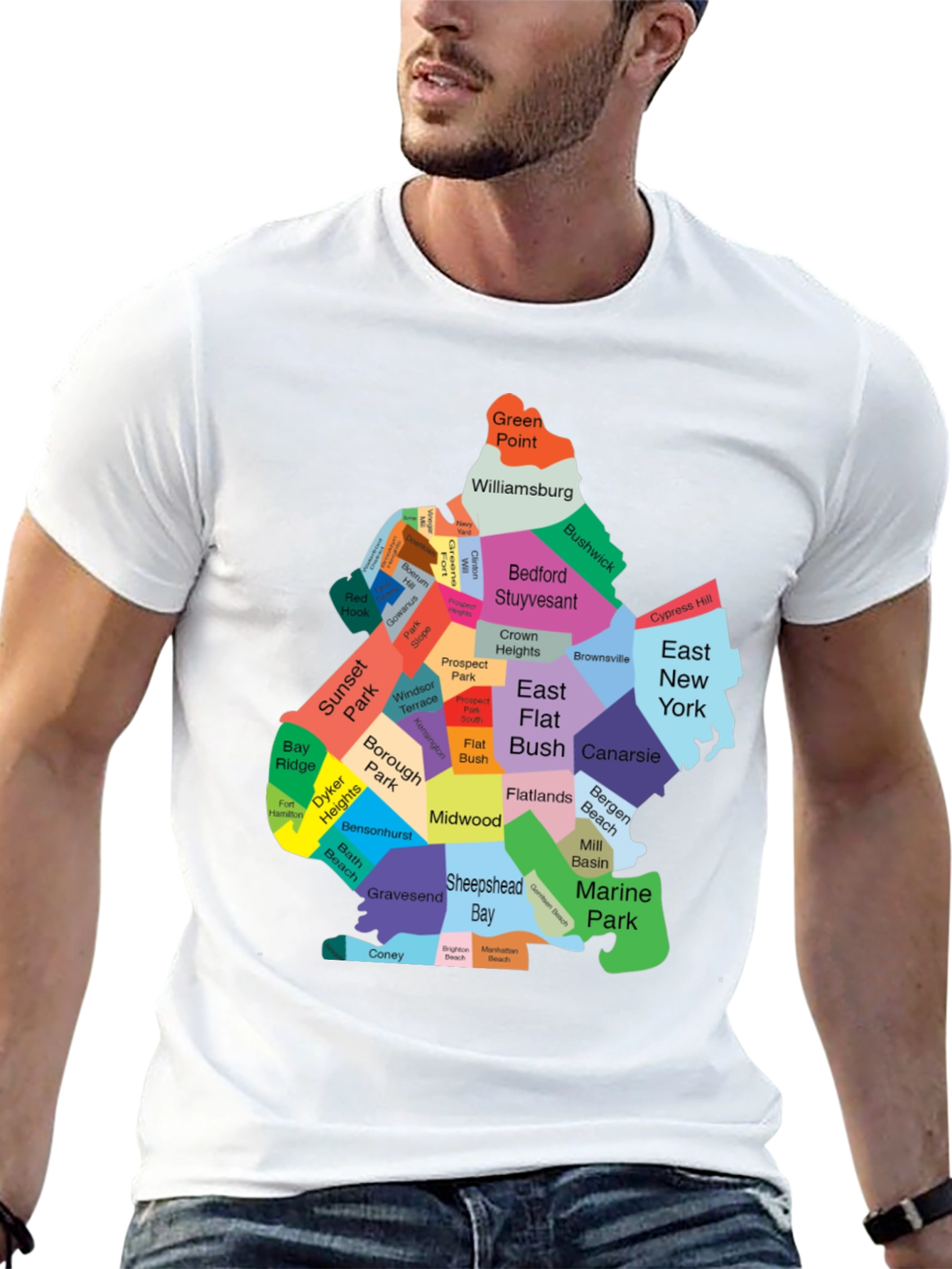 Brooklyn Neighborhoods Map T-Shirt