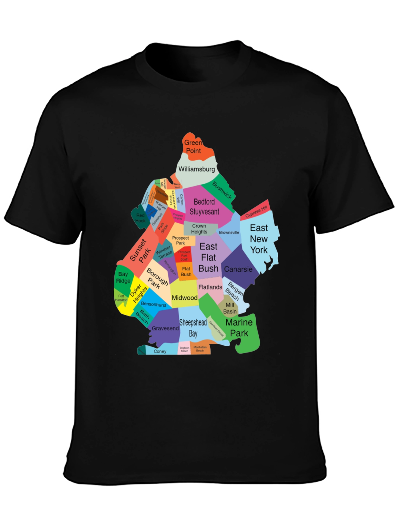 Brooklyn Neighborhoods Map T-Shirt