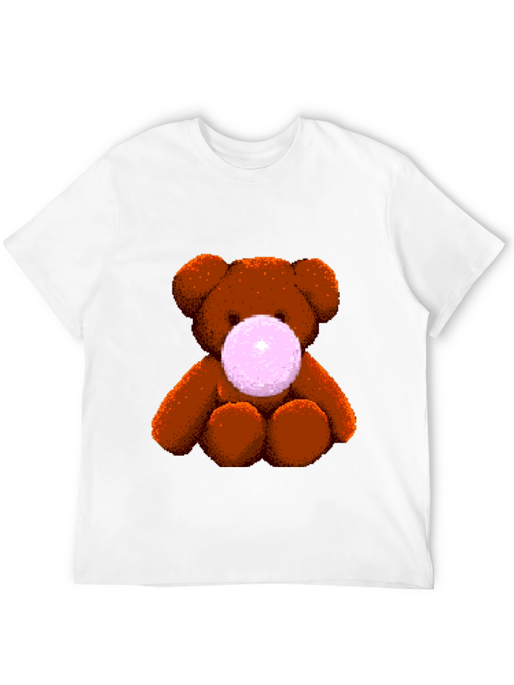 Teddy Bear Bubble Gum Graphic T-Shirt - Black