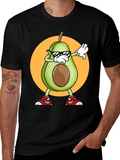 Avocado Dabbing Graphic Tee - Cool Cartoon T-Shirt