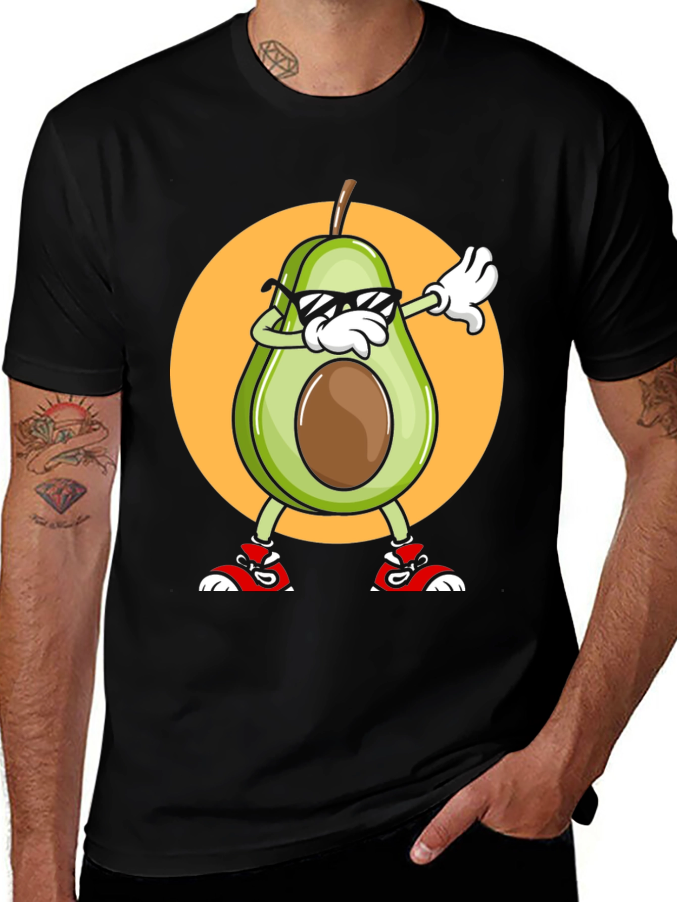 Avocado Dabbing Graphic Tee - Cool Cartoon T-Shirt