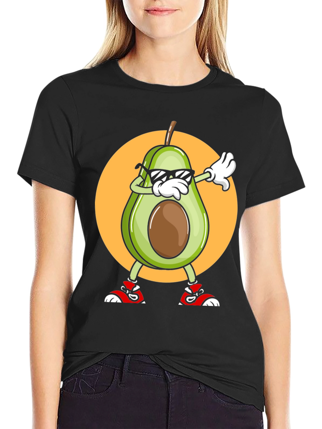 Avocado Dabbing Graphic Tee - Cool Cartoon T-Shirt