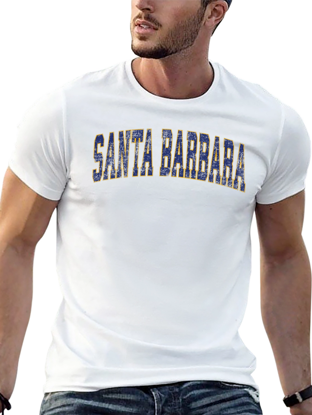 Santa Barbara Graphic Tee -  Distressed Print
