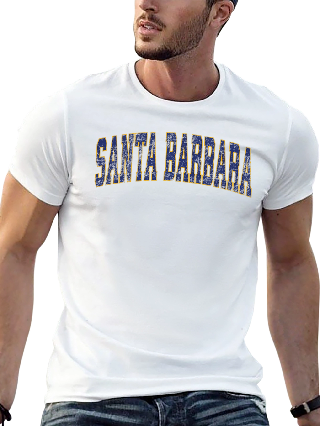 Santa Barbara Graphic Tee -  Distressed Print