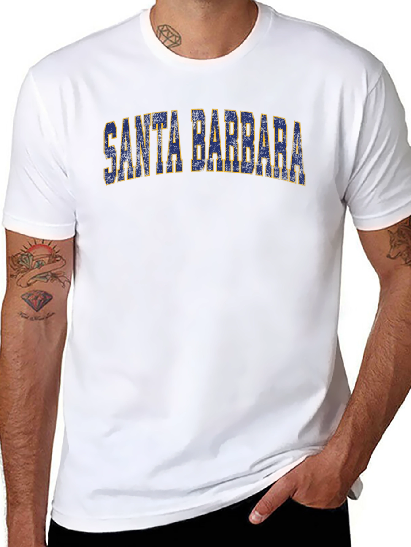 Santa Barbara Graphic Tee -  Distressed Print