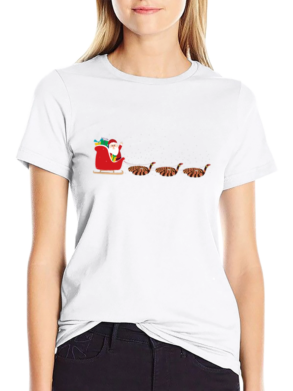 Santas Sleigh Pulled by Tiger T-Shirt