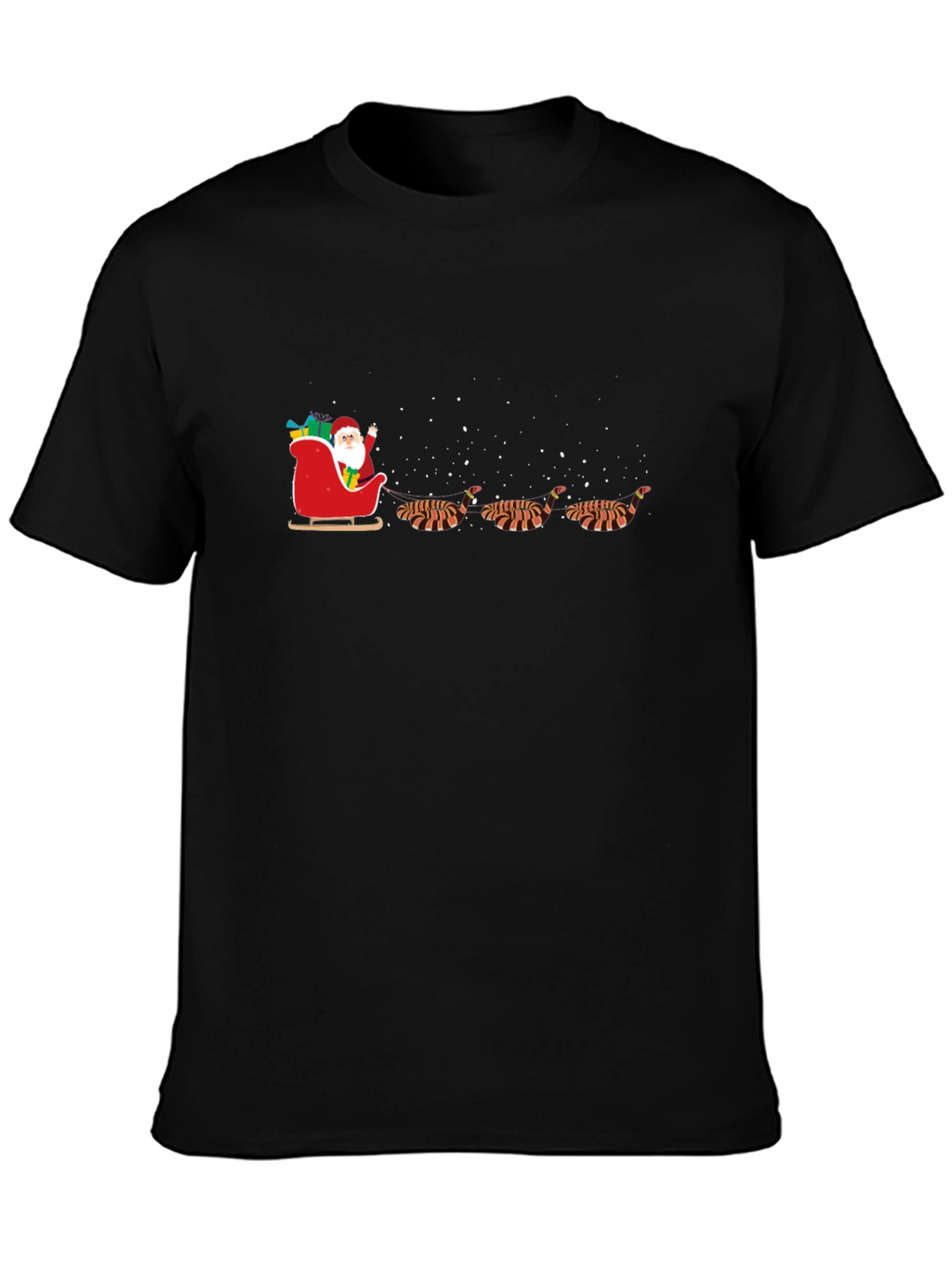 Santas Sleigh Pulled by Tiger T-Shirt