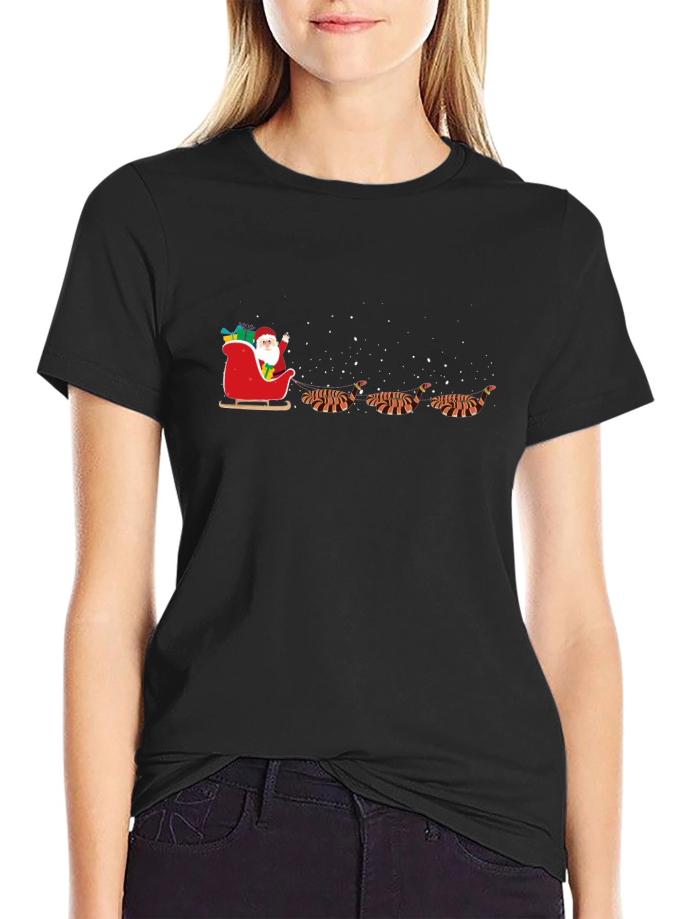 Santas Sleigh Pulled by Tiger T-Shirt