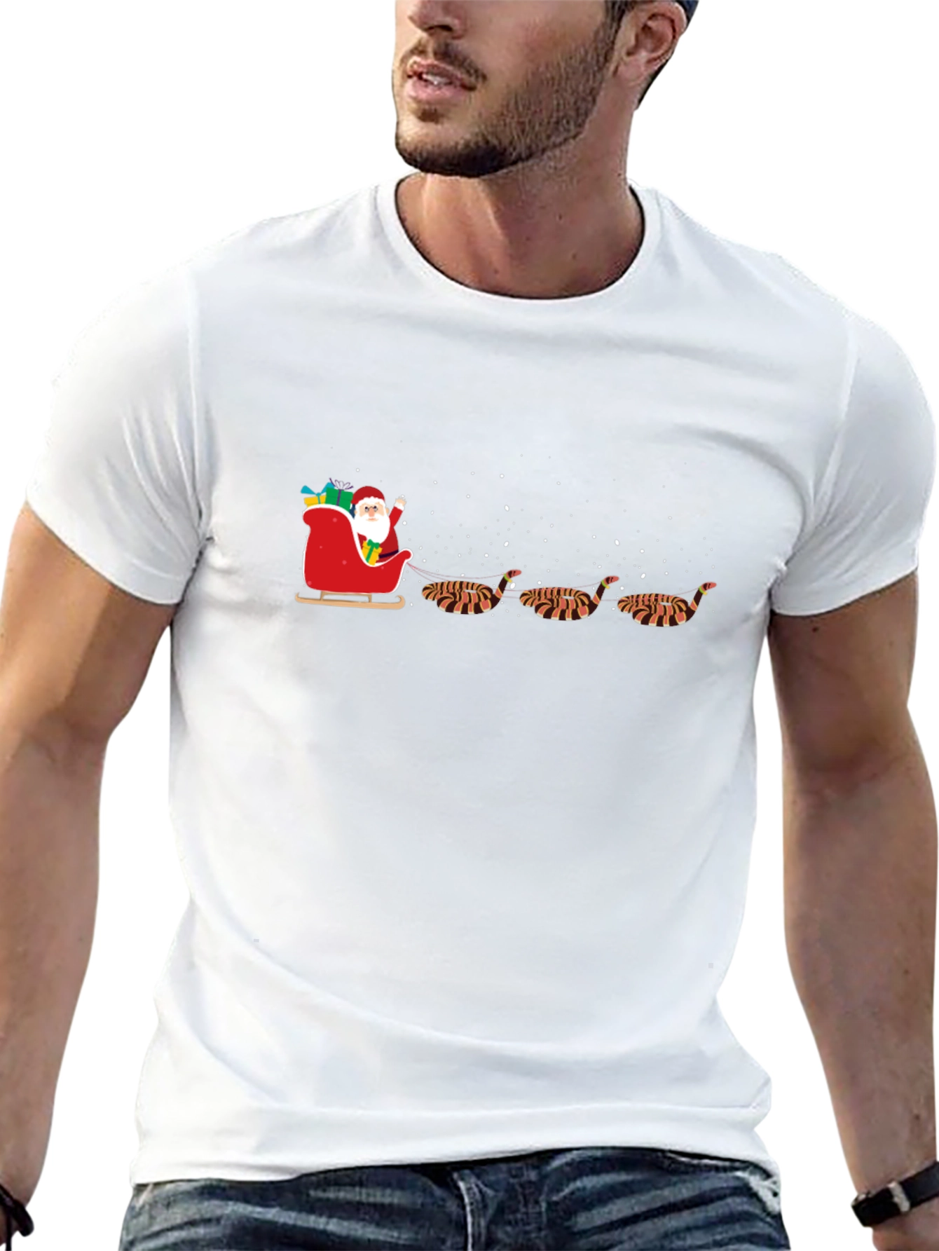 Santas Sleigh Pulled by Tiger T-Shirt