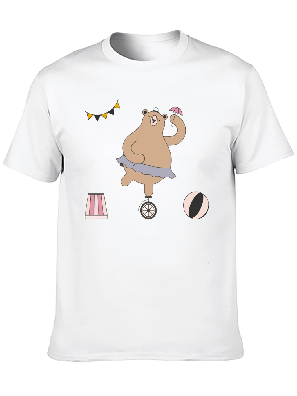 Circus Bear Graphic Tee - Unisex Cotton T-Shirt