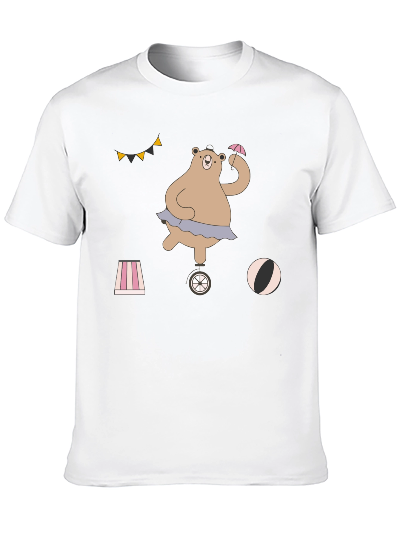 Circus Bear Graphic Tee - Unisex Cotton T-Shirt