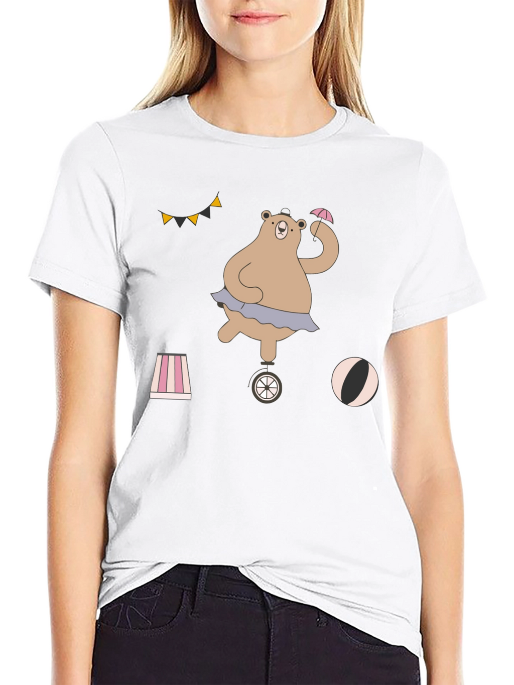 Circus Bear Graphic Tee - Unisex Cotton T-Shirt