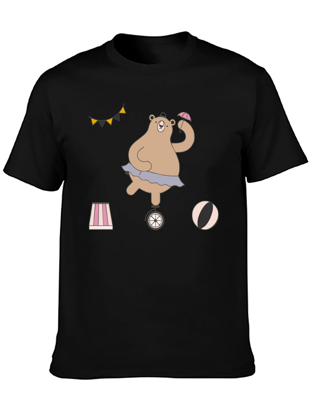 Circus Bear Graphic Tee - Unisex Cotton T-Shirt