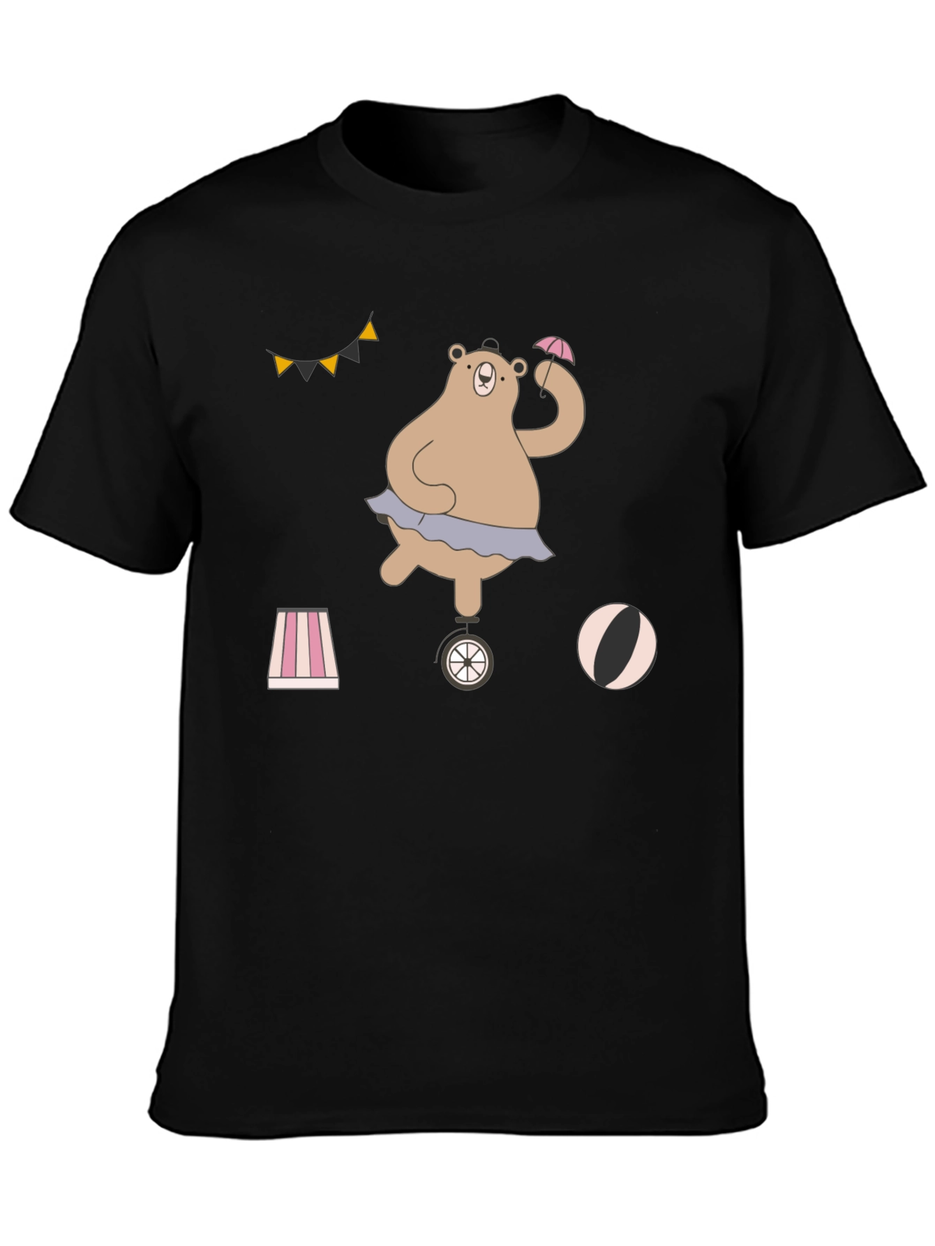 Circus Bear Graphic Tee - Unisex Cotton T-Shirt