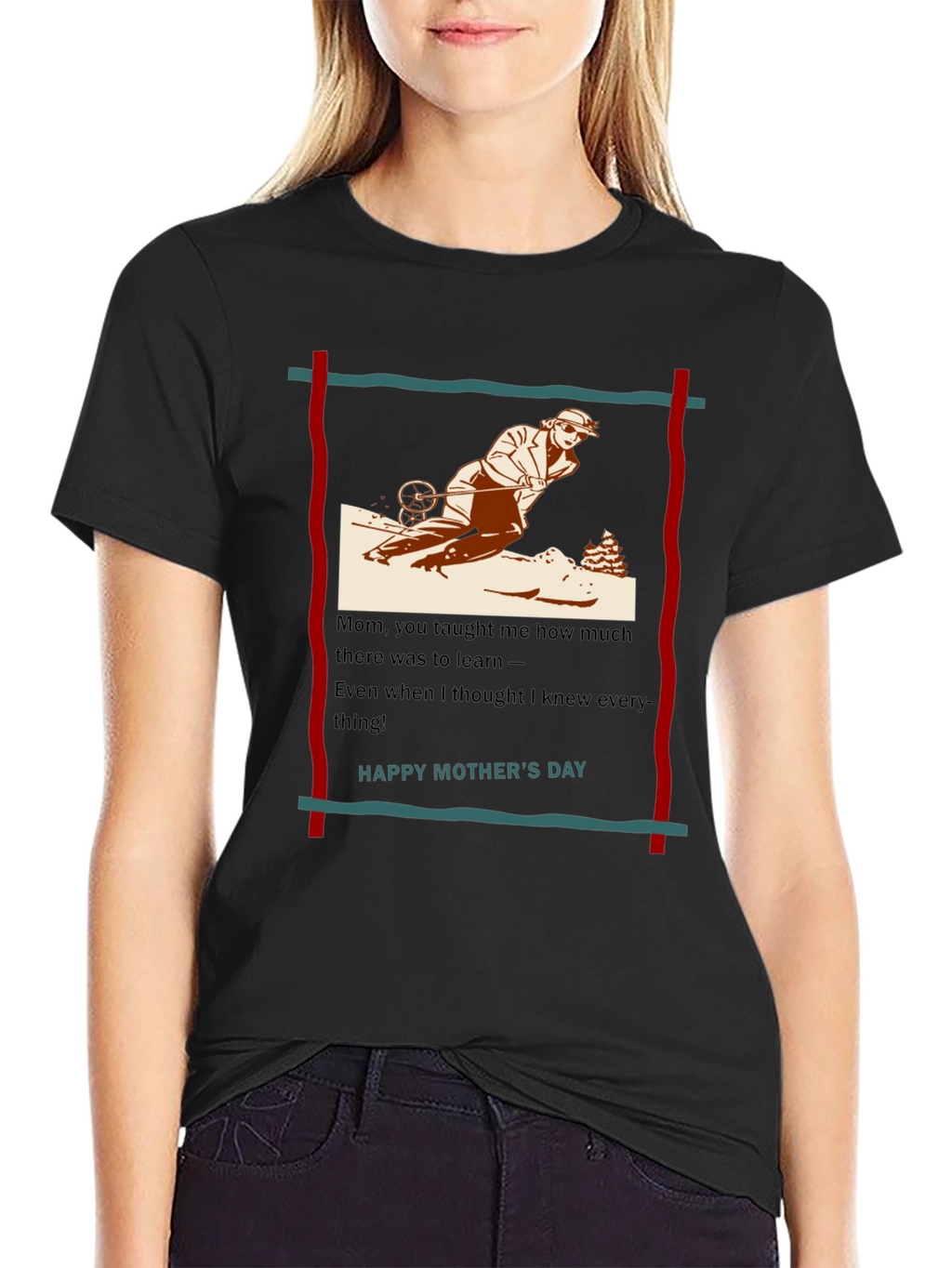 Skiing Mom T-Shirt - Happy Mothers Day Gift