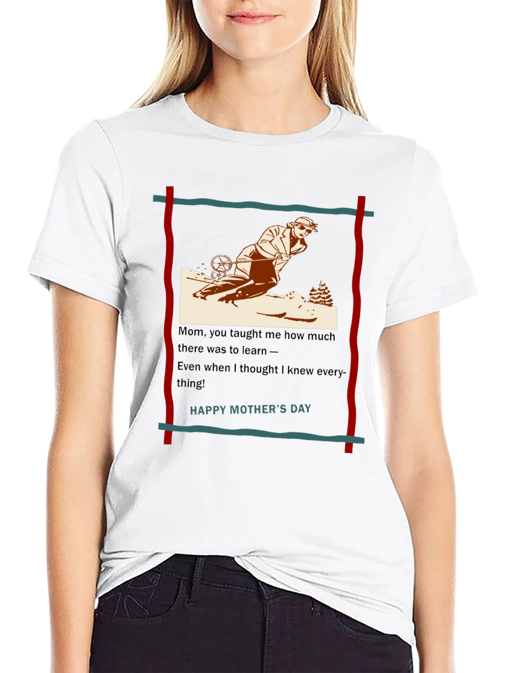 Skiing Mom T-Shirt - Happy Mothers Day Gift