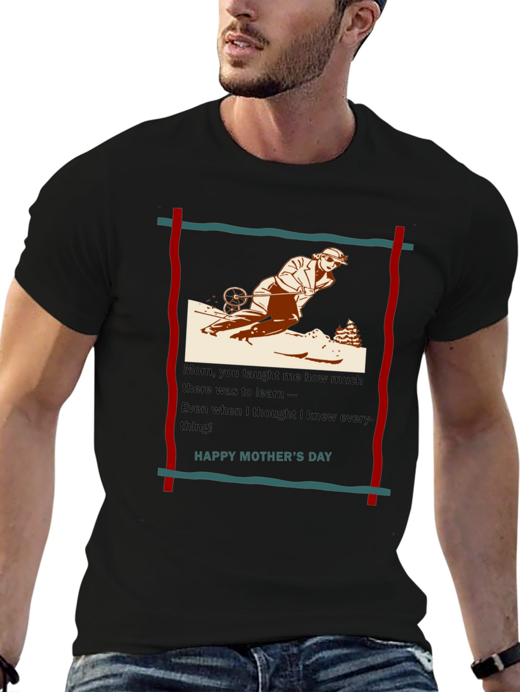 Skiing Mom T-Shirt - Happy Mothers Day Gift