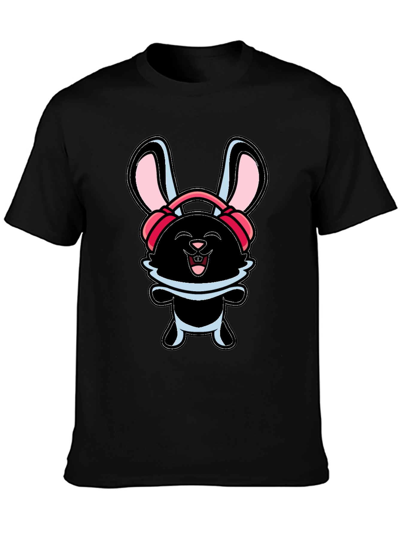Funky Bunny Graphic Tee - Black