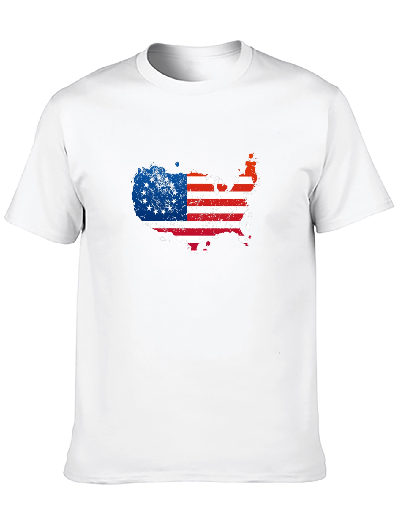 Betsy Ross Flag USA Map Mens Graphic Tee
