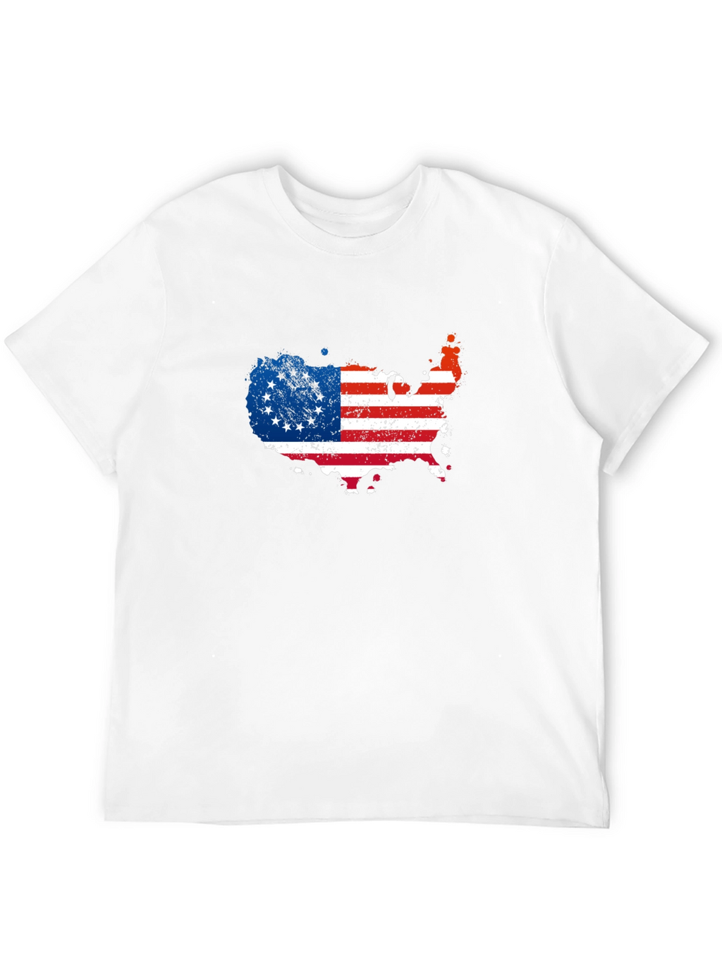 Betsy Ross Flag USA Map Mens Graphic Tee