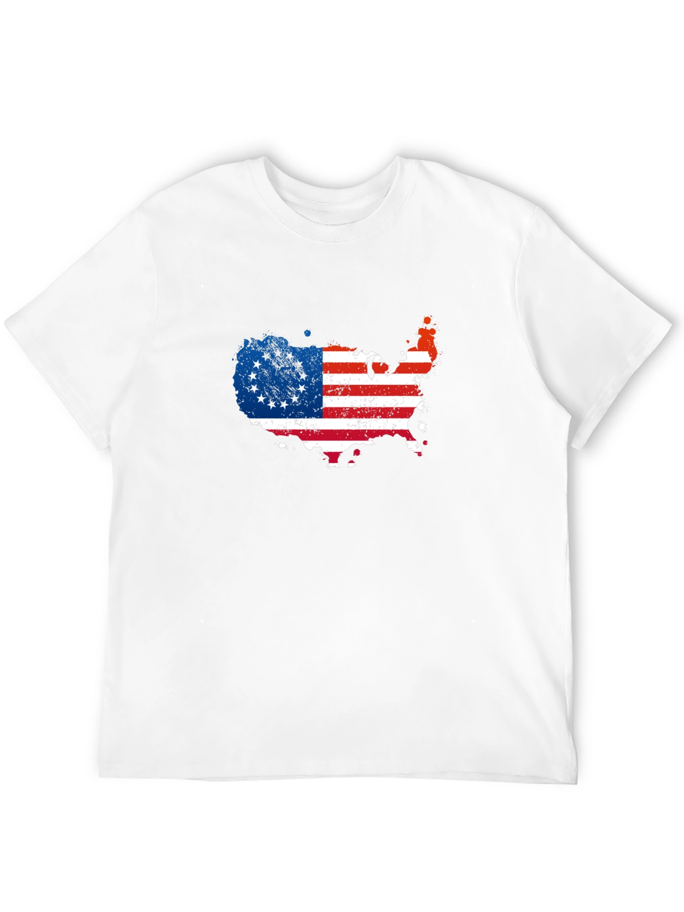 Betsy Ross Flag USA Map Mens Graphic Tee