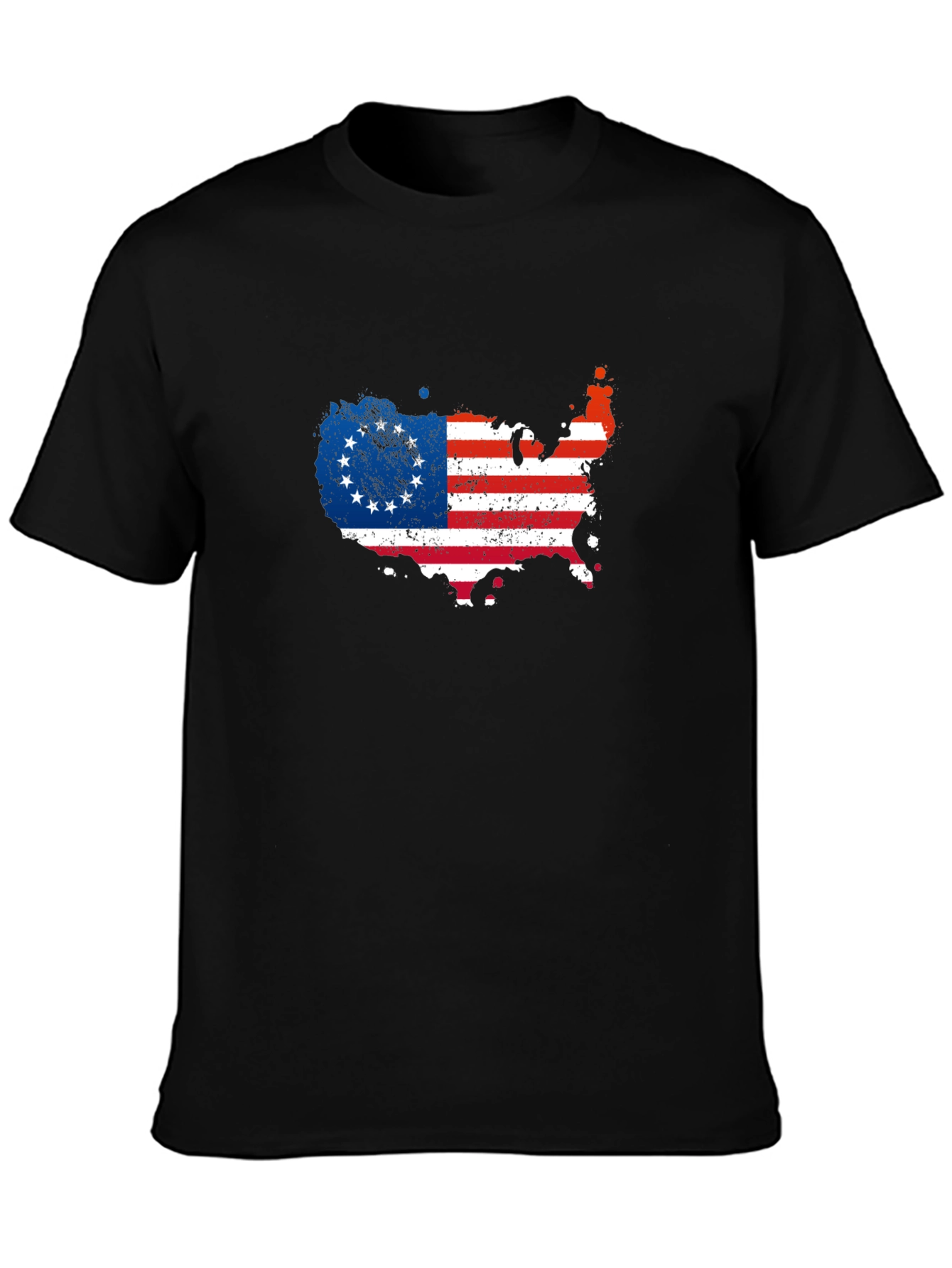 Betsy Ross Flag USA Map Mens Graphic Tee