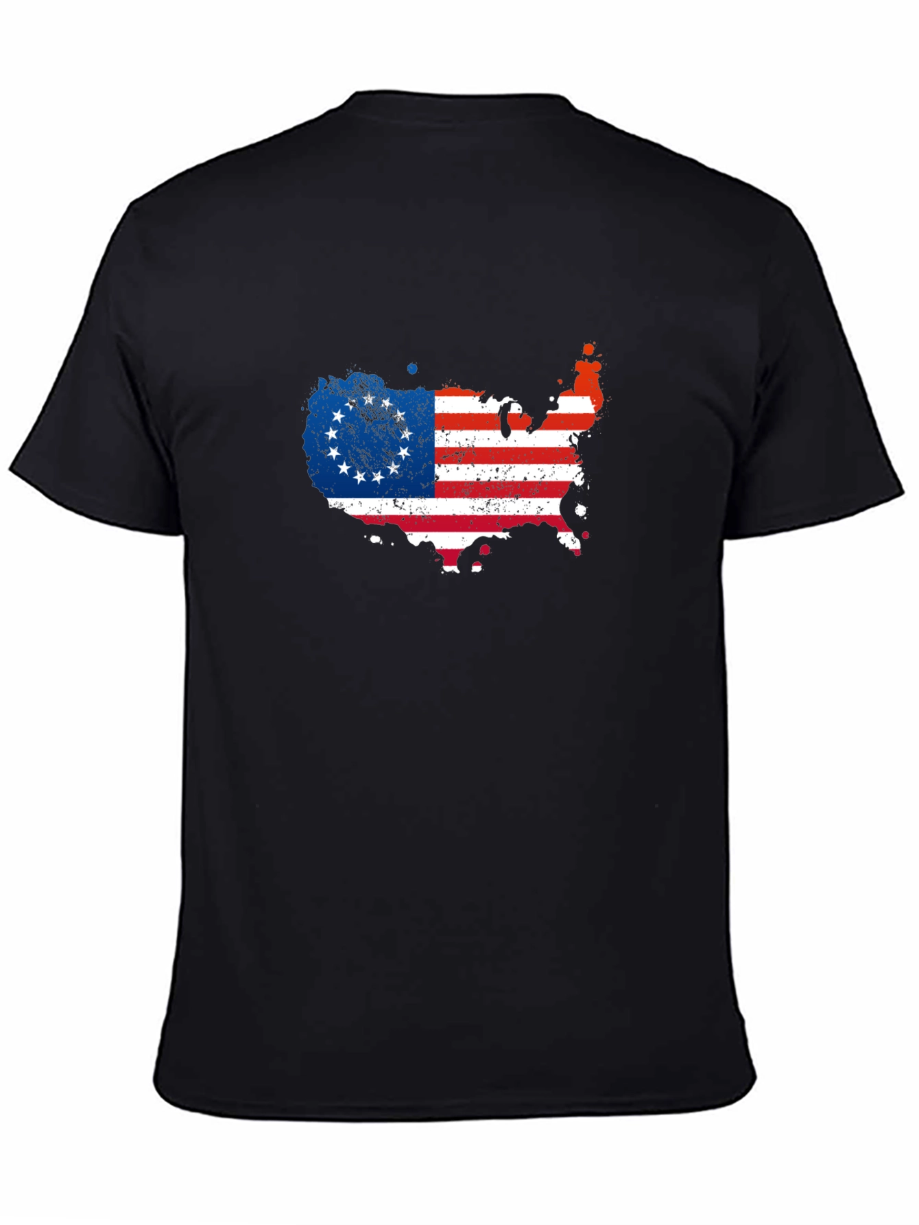 Betsy Ross Flag USA Map Mens Graphic Tee