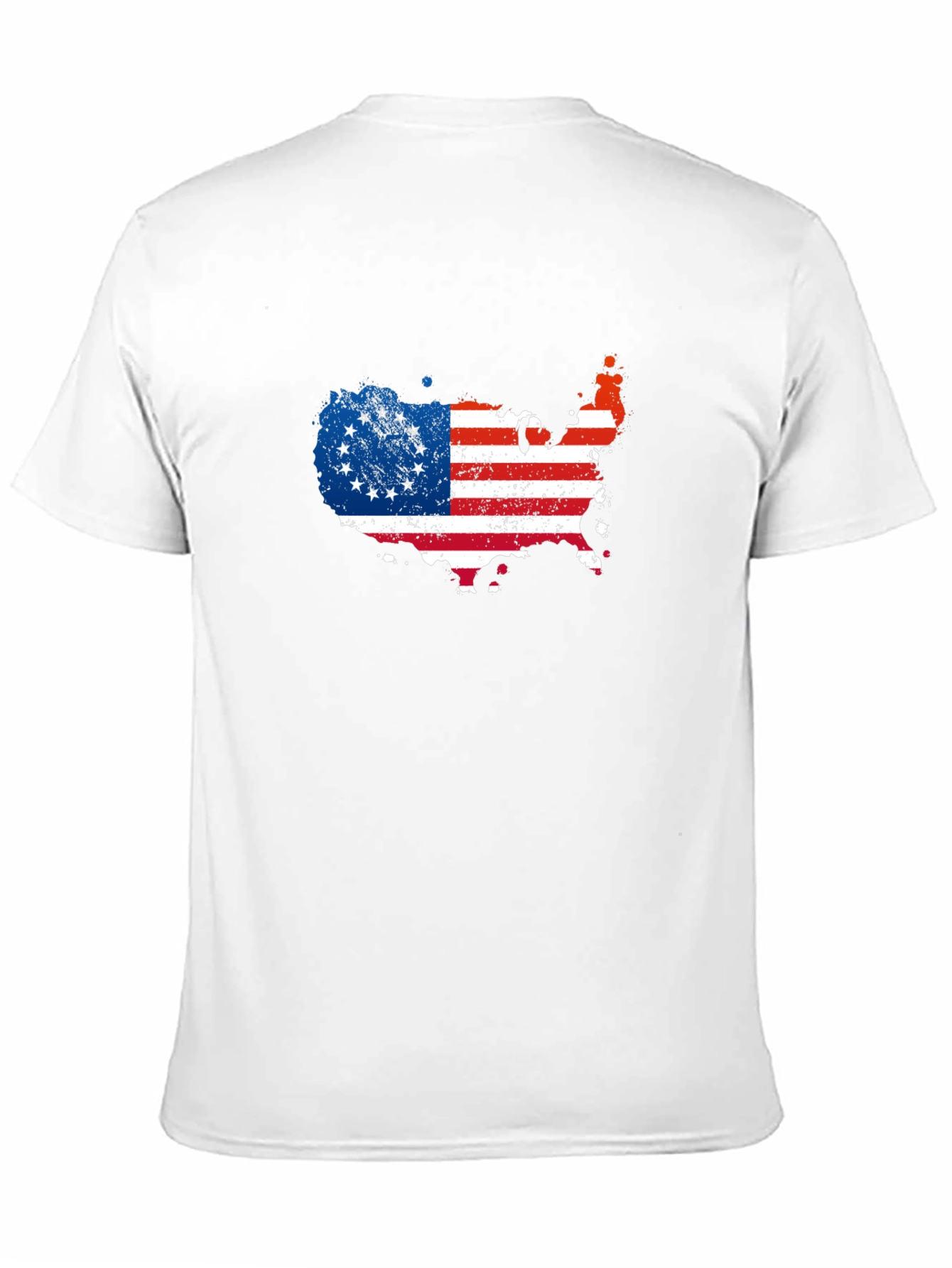 Betsy Ross Flag USA Map Mens Graphic Tee
