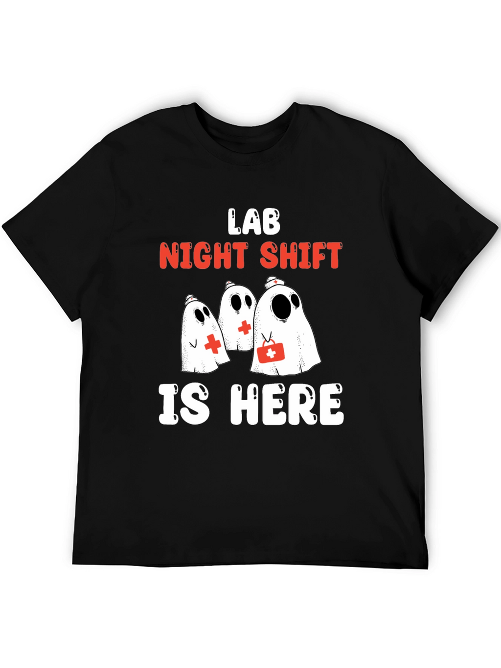 Lab Night Shift T-Shirt - Spooky Medical Ghosts